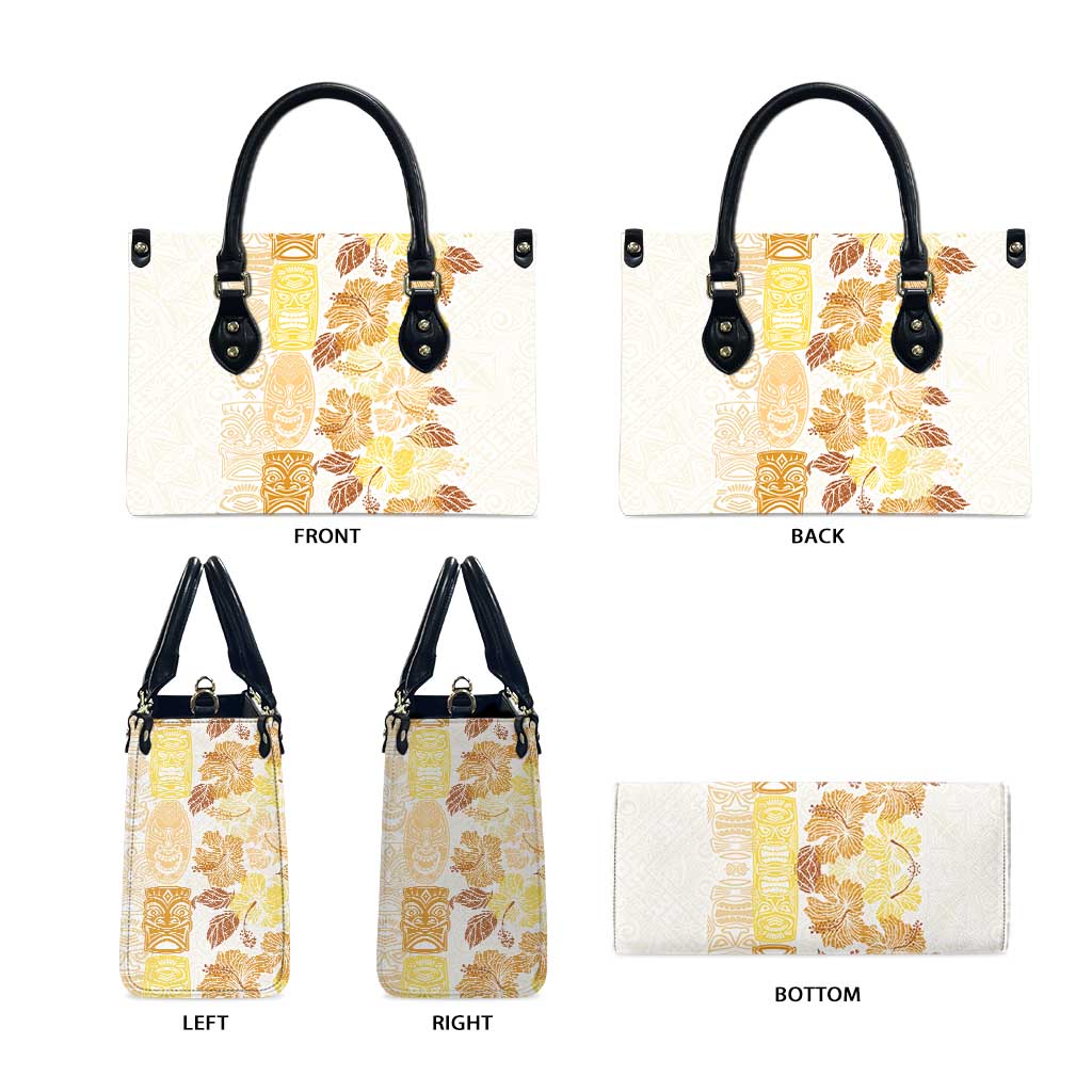 Christmas Aloha Hawaii Tiki Leather Bag Hibiscus Autumn Colors - Polynesian Pride