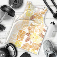 Christmas Aloha Hawaii Tiki Men Tank Top Hibiscus Autumn Colors - Polynesian Pride