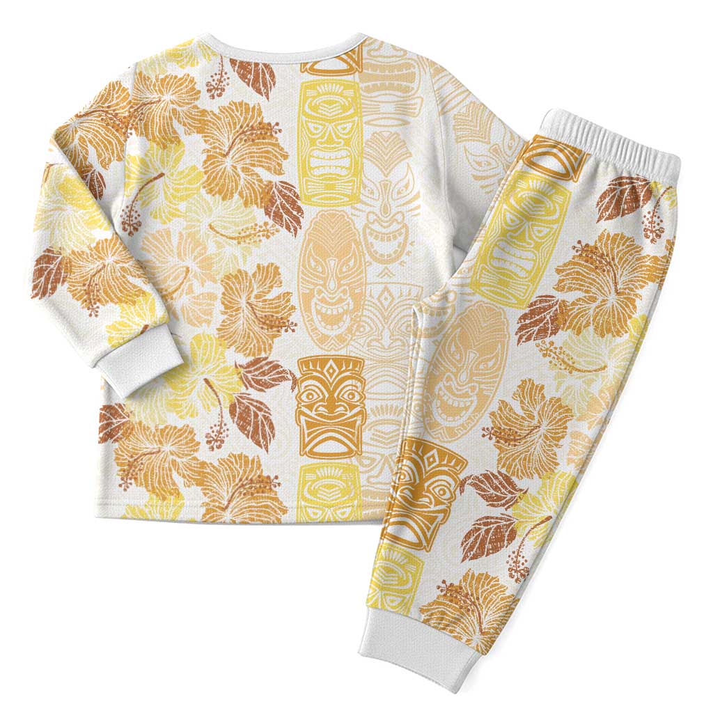 Christmas Aloha Hawaii Tiki Christmas Pajama Set Hibiscus Autumn Colors - Polynesian Pride