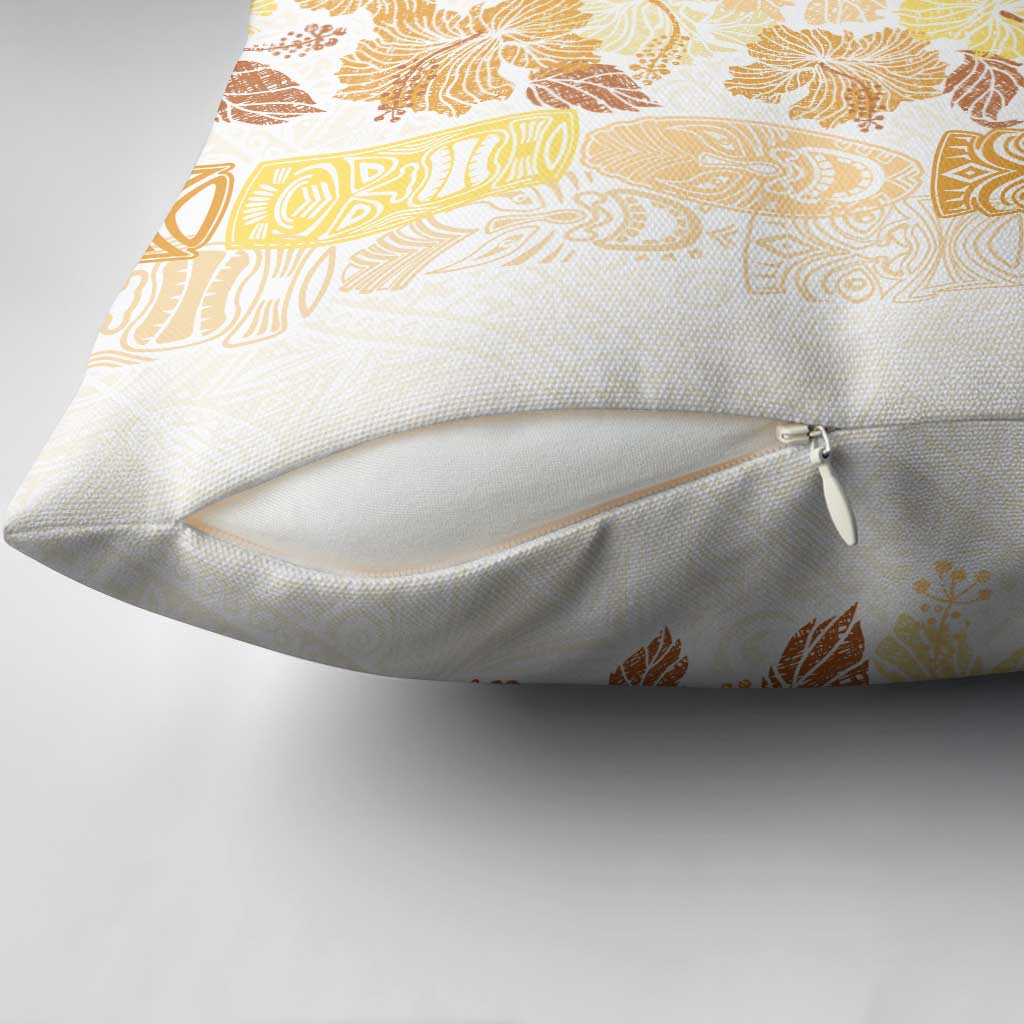 Christmas Aloha Hawaii Tiki Pillow Cover Hibiscus Autumn Colors - Polynesian Pride