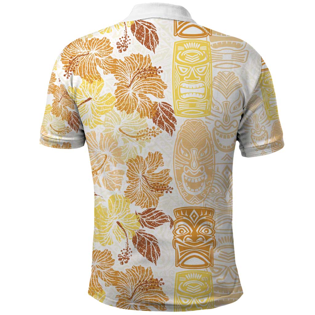 Christmas Aloha Hawaii Tiki Polo Shirt Hibiscus Autumn Colors - Polynesian Pride