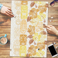 Christmas Aloha Hawaii Tiki Puzzle Hibiscus Autumn Colors - Polynesian Pride