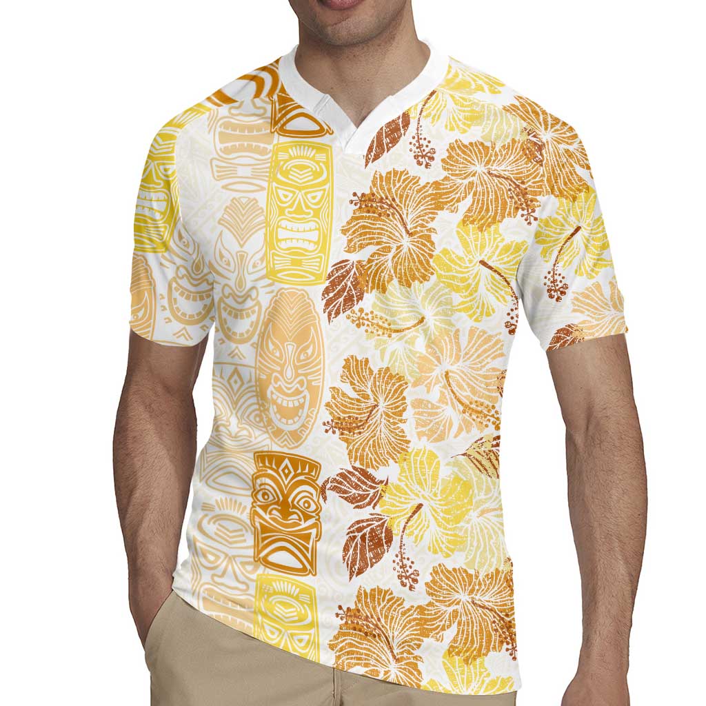 Christmas Aloha Hawaii Tiki Rugby Jersey Hibiscus Autumn Colors - Polynesian Pride