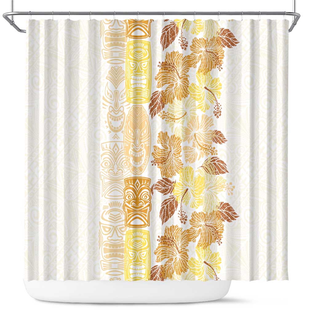 Christmas Aloha Hawaii Tiki Shower Curtain Hibiscus Autumn Colors - Polynesian Pride