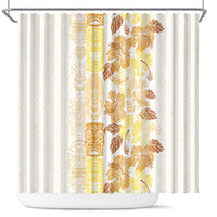Christmas Aloha Hawaii Tiki Shower Curtain Hibiscus Autumn Colors - Polynesian Pride