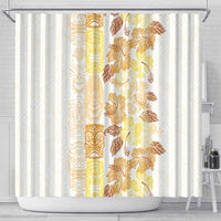 Christmas Aloha Hawaii Tiki Shower Curtain Hibiscus Autumn Colors - Polynesian Pride