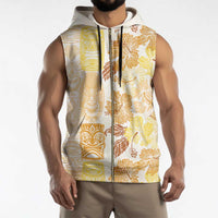 Christmas Aloha Hawaii Tiki Sleeveless Zip Hoodie Hibiscus Autumn Colors - Polynesian Pride