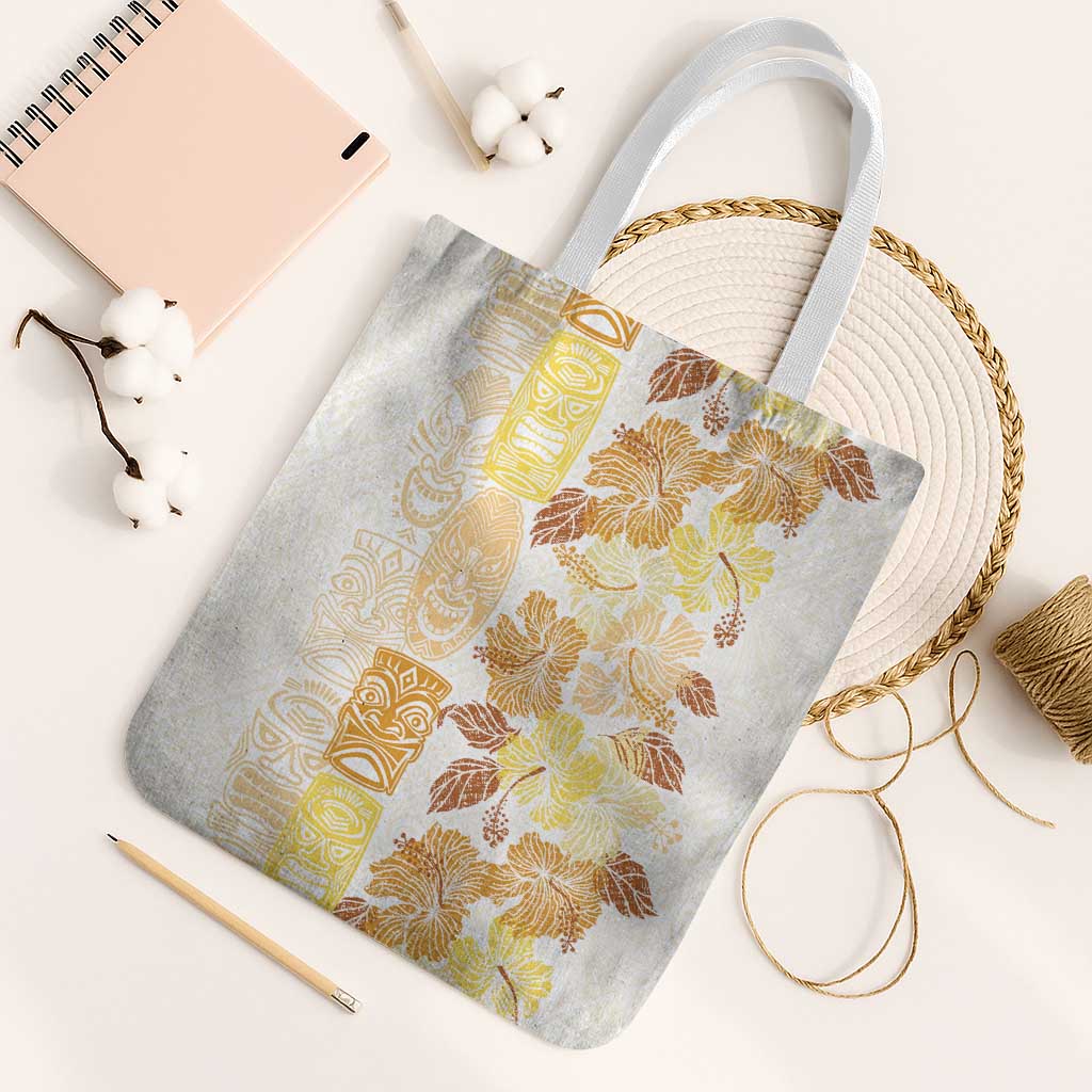 Christmas Aloha Hawaii Tiki Tote Bag Hibiscus Autumn Colors - Polynesian Pride