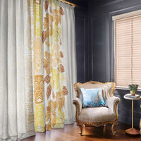 Christmas Aloha Hawaii Tiki Window Curtain Hibiscus Autumn Colors - Polynesian Pride