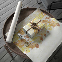 Christmas Aloha Hawaii Tiki Wrapping Paper Hibiscus Autumn Colors LT7 - Polynesian Pride