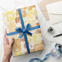 Christmas Aloha Hawaii Tiki Wrapping Paper Hibiscus Autumn Colors LT7 - Polynesian Pride