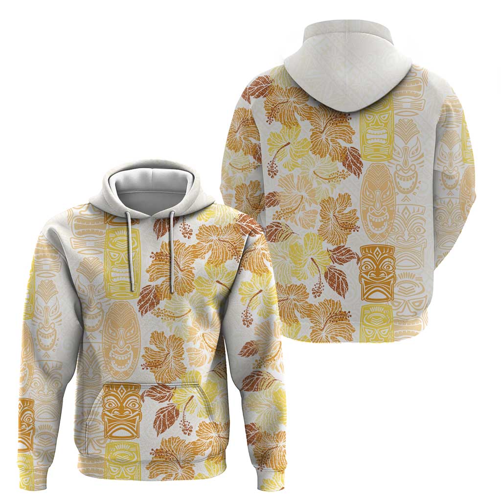 Christmas Aloha Hawaii Tiki Zip Hoodie Hibiscus Autumn Colors - Polynesian Pride