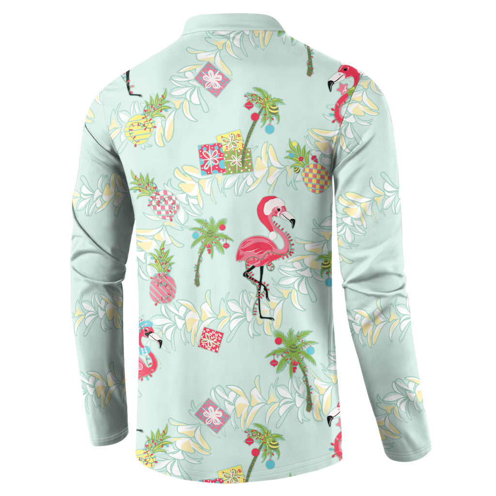 Aloha Hawaii Christmas Seamless Button Sweatshirt Plumeria Lei LT7 - Polynesian Pride