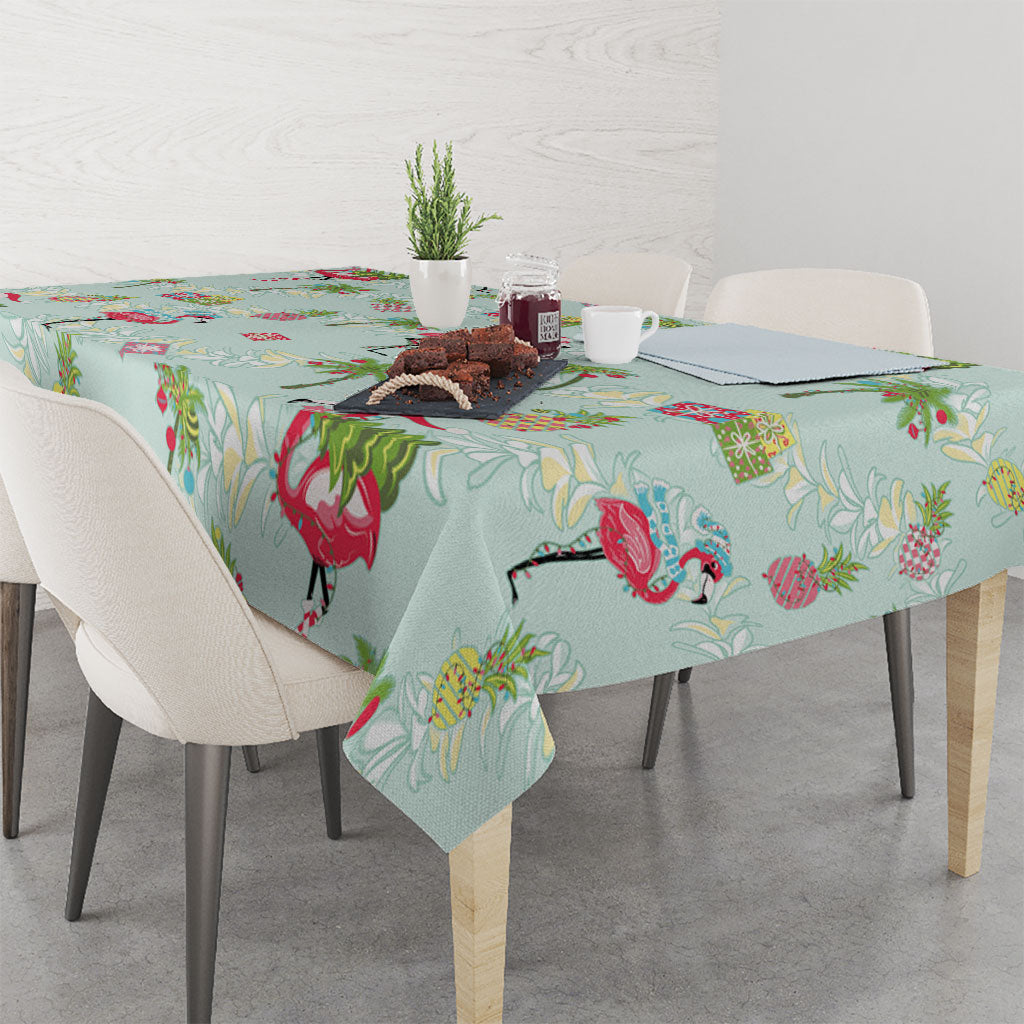 Aloha Hawaii Christmas Seamless Tablecloth Plumeria Lei LT7 - Polynesian Pride