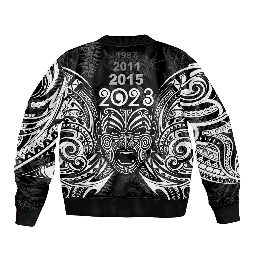 New Zealand Rugby Bomber Jacket 2023 World Cup Aotearoa Haka Face LT7 - Polynesian Pride