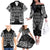 Custom New Zealand Rugby Family Matching Off Shoulder Long Sleeve Dress and Hawaiian Shirt 2023 World Cup Aotearoa Haka Face LT7 - Polynesian Pride