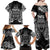 Custom New Zealand Rugby Family Matching Off Shoulder Maxi Dress and Hawaiian Shirt 2023 World Cup Aotearoa Haka Face LT7 - Polynesian Pride