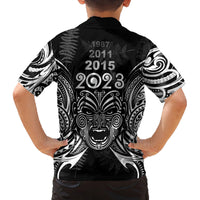 New Zealand Rugby Family Matching Summer Maxi Dress and Hawaiian Shirt 2023 World Cup Aotearoa Haka Face LT7 - Polynesian Pride
