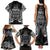 Custom New Zealand Rugby Family Matching Tank Maxi Dress and Hawaiian Shirt 2023 World Cup Aotearoa Haka Face LT7 - Polynesian Pride