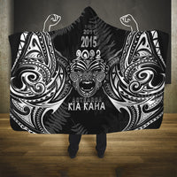 New Zealand Rugby Hooded Blanket 2023 World Cup Aotearoa Haka Face LT7 One Size Black - Polynesian Pride