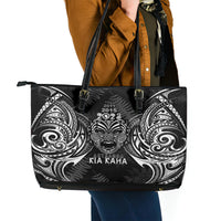 New Zealand Rugby Leather Tote Bag 2023 World Cup Aotearoa Haka Face LT7 - Polynesian Pride