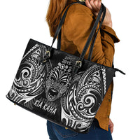 New Zealand Rugby Leather Tote Bag 2023 World Cup Aotearoa Haka Face LT7 - Polynesian Pride