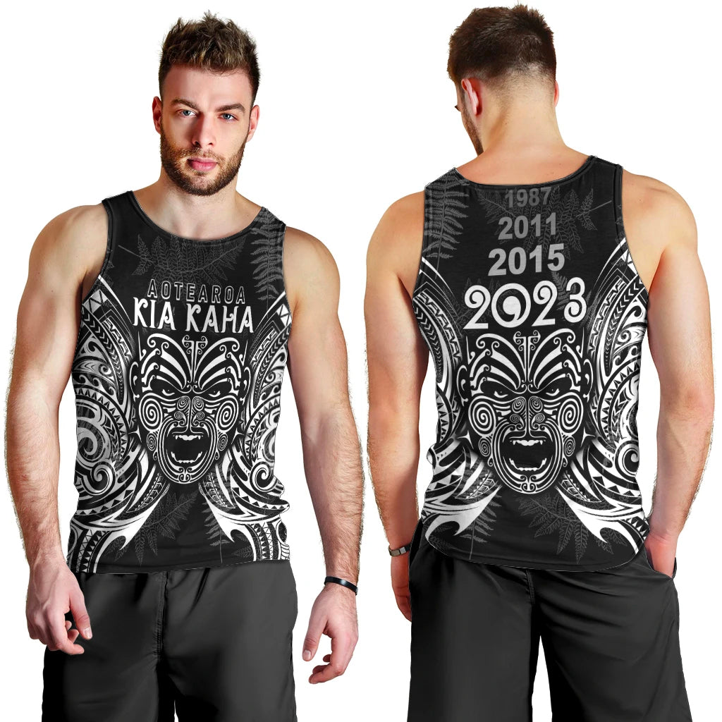 New Zealand Rugby Men Tank Top 2023 World Cup Aotearoa Haka Face LT7 - Polynesian Pride