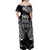 Custom New Zealand Rugby Off Shoulder Maxi Dress 2023 World Cup Aotearoa Haka Face LT7 - Polynesian Pride