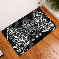 New Zealand Rugby Rubber Doormat 2023 World Cup Aotearoa Haka Face LT7 Black - Polynesian Pride