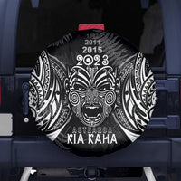 New Zealand Rugby Spare Tire Cover 2023 World Cup Aotearoa Haka Face LT7 Black - Polynesian Pride