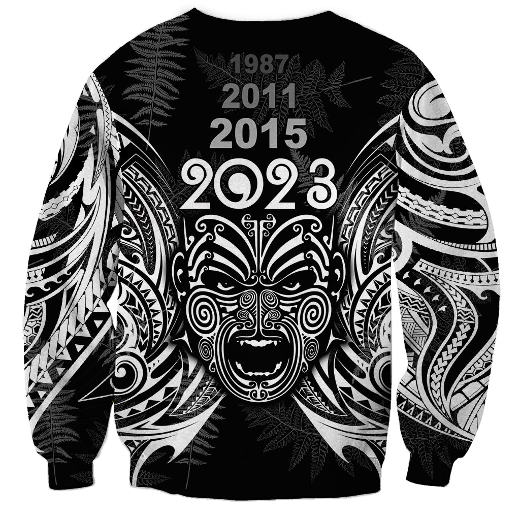 New Zealand Rugby Sweatshirt 2023 World Cup Aotearoa Haka Face LT7 - Polynesian Pride