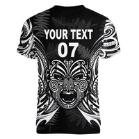 New Zealand Rugby Women V Neck T Shirt 2023 World Cup Aotearoa Create History LT7 - Polynesian Pride