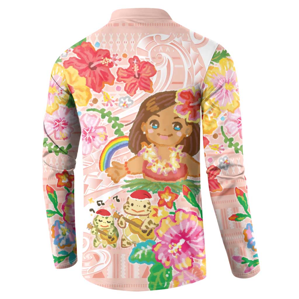 Aloha Hawaii Button Sweatshirt Kawaii Mele Kalikimaka - Pastel Fever