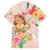 Aloha Hawaii Family Matching Off Shoulder Short Dress and Hawaiian Shirt Kawaii Mele Kalikimaka - Pastel Fever