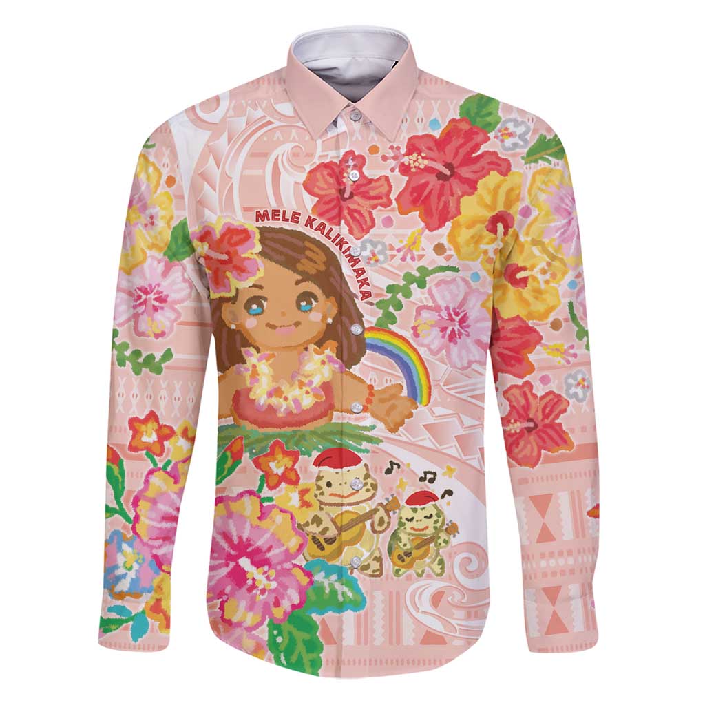 Aloha Hawaii Family Matching Puletasi and Hawaiian Shirt Kawaii Mele Kalikimaka - Pastel Fever