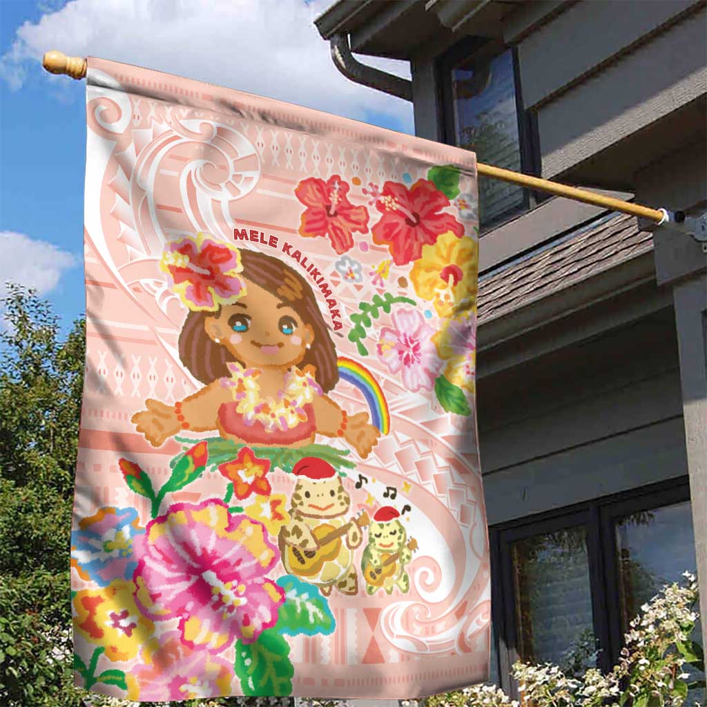 Aloha Hawaii Garden Flag Kawaii Mele Kalikimaka - Pastel Fever LT7 - Polynesian Pride