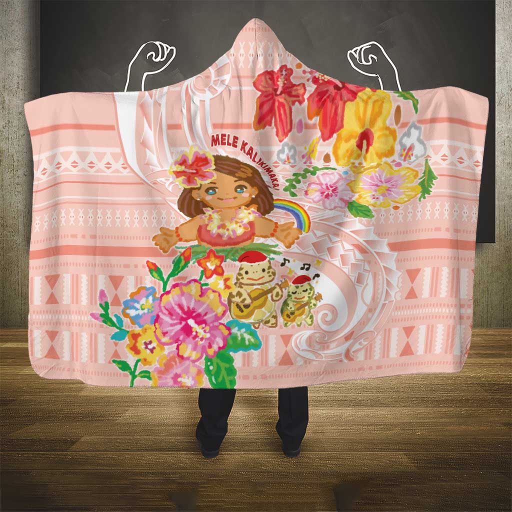 Aloha Hawaii Hooded Blanket Kawaii Mele Kalikimaka - Pastel Fever LT7 - Polynesian Pride
