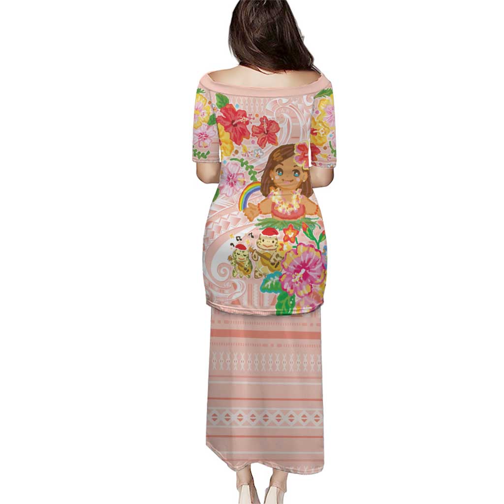 Aloha Hawaii Puletasi Kawaii Mele Kalikimaka - Pastel Fever LT7 - Polynesian Pride