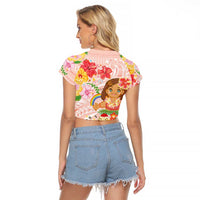 Aloha Hawaii Raglan Cropped T Shirt Kawaii Mele Kalikimaka - Pastel Fever LT7 - Polynesian Pride