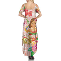 Aloha Hawaii Summer Maxi Dress Kawaii Mele Kalikimaka - Pastel Fever LT7 - Polynesian Pride