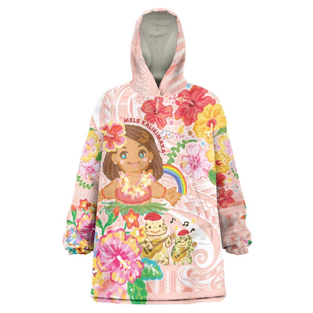 Aloha Hawaii Wearable Blanket Hoodie Kawaii Mele Kalikimaka - Pastel Fever