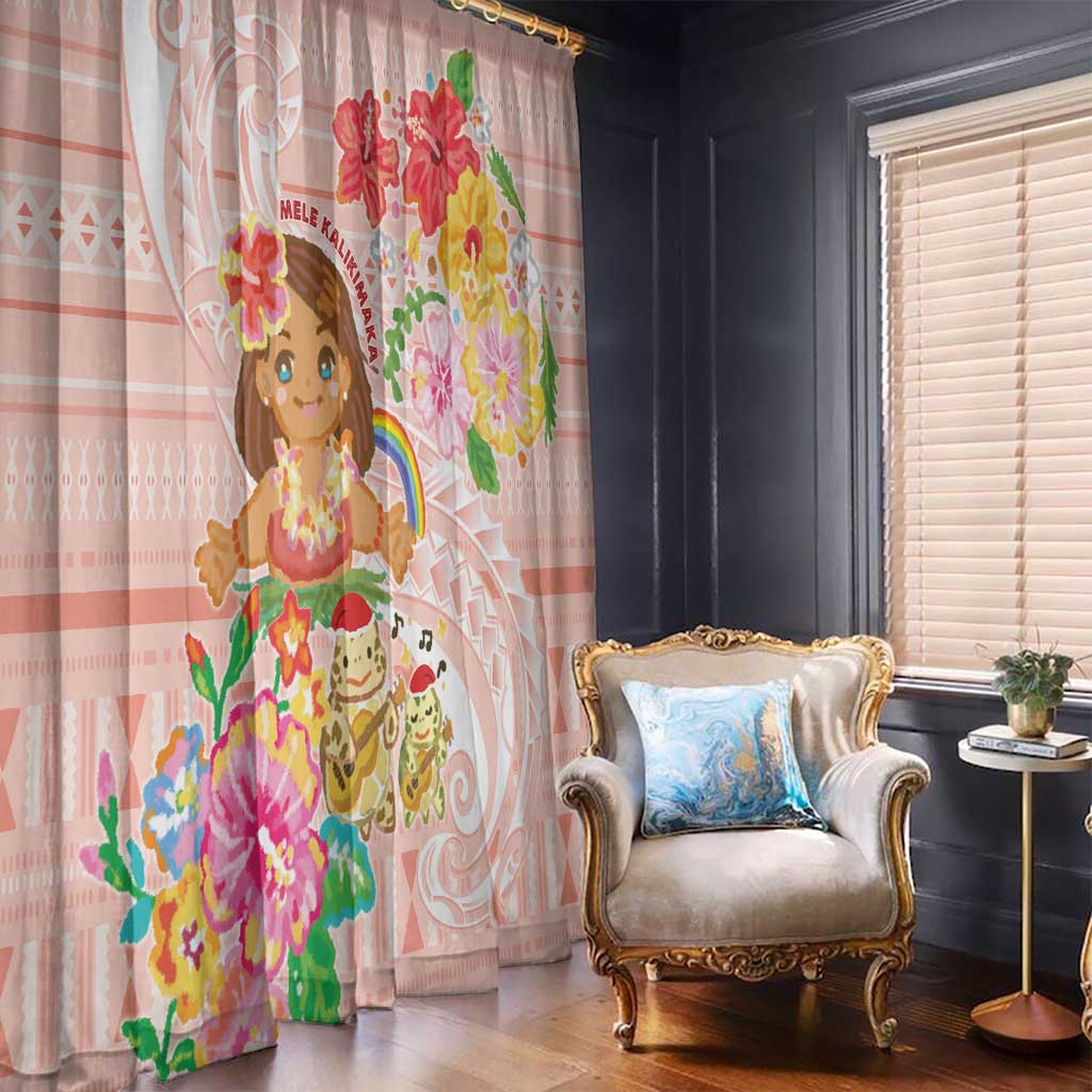 Aloha Hawaii Window Curtain Kawaii Mele Kalikimaka - Pastel Fever LT7 - Polynesian Pride