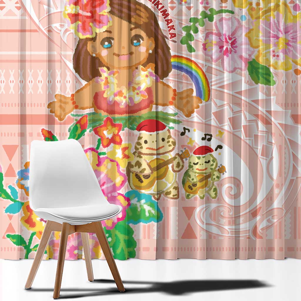Aloha Hawaii Window Curtain Kawaii Mele Kalikimaka - Pastel Fever LT7 - Polynesian Pride