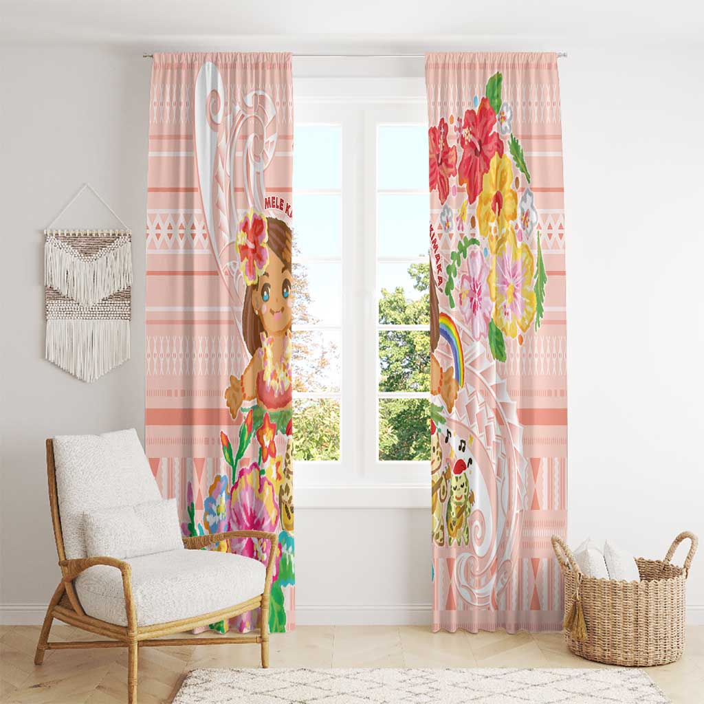 Aloha Hawaii Window Curtain Kawaii Mele Kalikimaka - Pastel Fever LT7 - Polynesian Pride