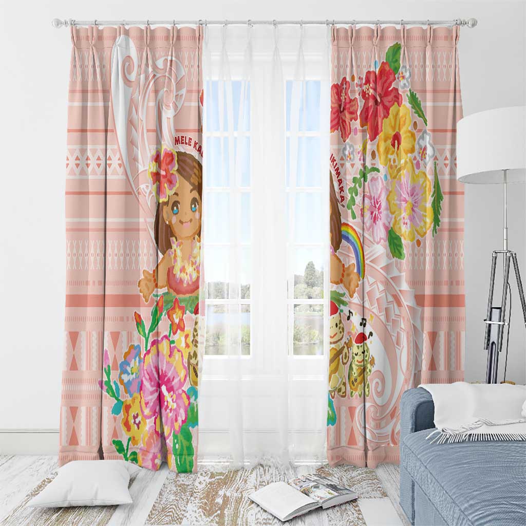 Aloha Hawaii Window Curtain Kawaii Mele Kalikimaka - Pastel Fever LT7 - Polynesian Pride
