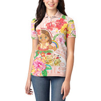 Aloha Hawaii Women Polo Shirt Kawaii Mele Kalikimaka - Pastel Fever