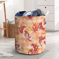 Orange Palaka Hawaii Aloha Laundry Basket Koi Pond Mix Japanese Maple LT7 Orange - Polynesian Pride