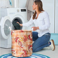 Orange Palaka Hawaii Aloha Laundry Basket Koi Pond Mix Japanese Maple LT7 - Polynesian Pride