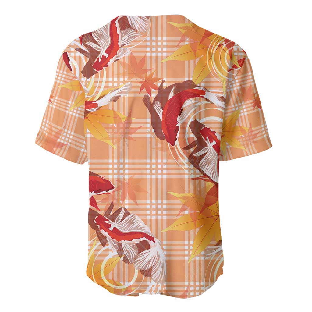 Orange Palaka Hawaii Aloha Baseball Jersey Koi Pond Mix Japanese Maple - Polynesian Pride