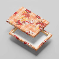 Orange Palaka Hawaii Aloha Canvas Wall Art Koi Pond Mix Japanese Maple - Polynesian Pride